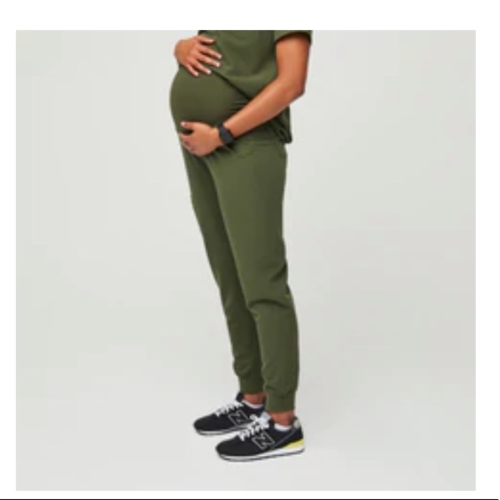 Figs Womens dark olive Zamora Maternity Jogger Scrub pants -S